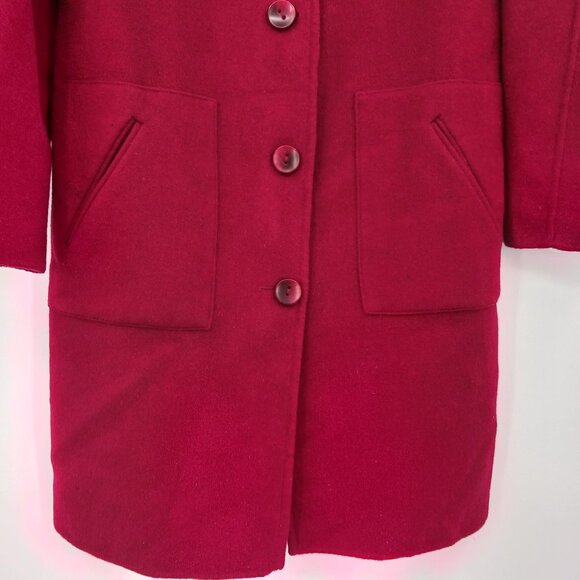 J. Jill Red Burgundy Angora Wool Blend Coat Jacket Size Small Rabbit Hair - Picture 5 of 14